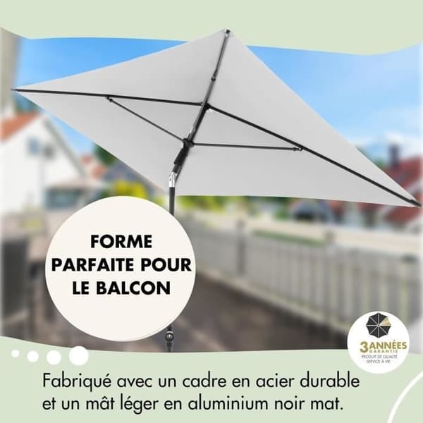 Parasol doppler Rethink 180x120cm mörkgrå