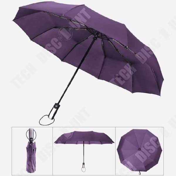 TD® 106 cm Soltät Vindtätt Solskydd Paraply Enhands Auto-Open Lila