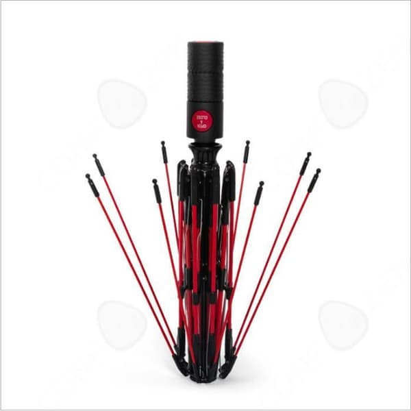 CONFO® Red Fiber Skeleton Trifold Paraply Parasoll Automatisk solskyddsparaply