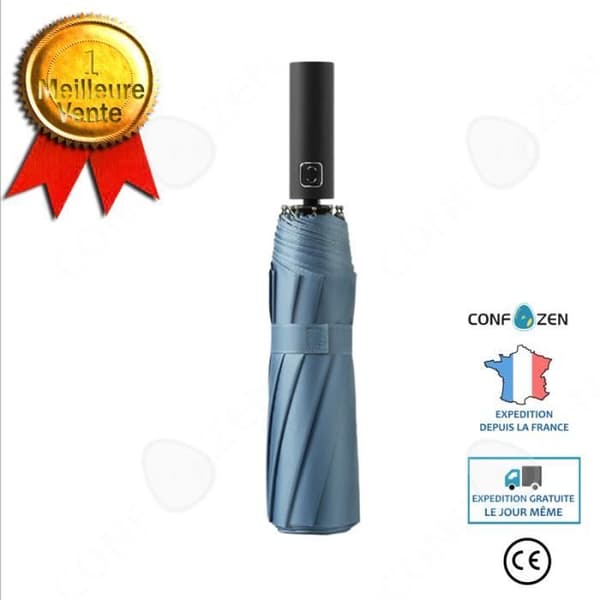 CONFO® Parasoll, tio ben, 30% rabatt, helautomatiskt parasoll, svart plastparasoll, flerfärgad