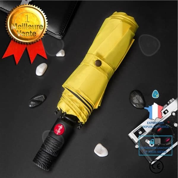 CONFO® Red Fiber Skeleton Trifold Automatisk Paraply Parasoll Solskyddsmedel Automatiskt Paraply