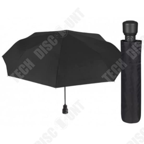 TD® Perletti Black Folding Paraply 54cm UV-ljus Polyester Canvas Paraply Bagagetillbehör mot regn eller sober UV