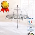 Miniatyrbild 1 av 4: TD® Transparent Paraply Automatisk Bell Dome öppning Cane Bröllop Spets utskrift