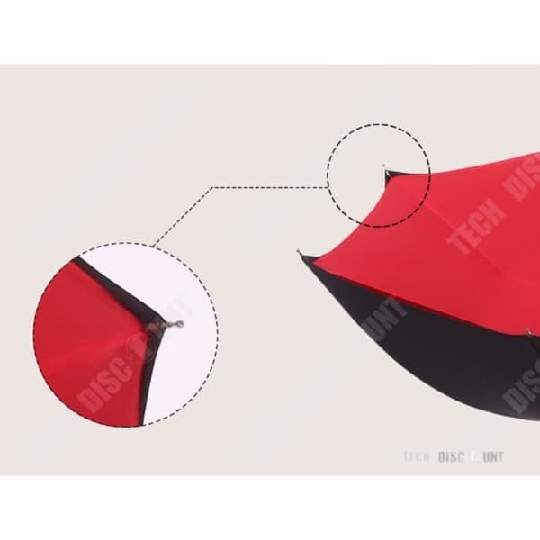 TD® Inverterat paraply kvinnor liten storlek anti storm fjäril fällbar barn man pojke manuell hand regn röd svart plast