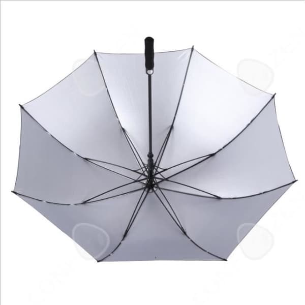 CONFO® Silver Lim Automatiskt Golf Paraply Överdimensionerat Långt Handtag Paraply Rak Paraply