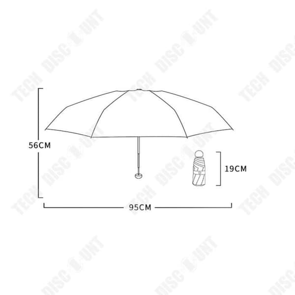 TD® Sunshade kapsel anti-ultraviolett solskyddsmedel svart lim regn eller glans med dubbla användningsområden mini femdubbla ultralätt