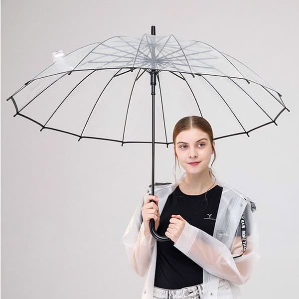 TD® Large XXL kupol transparent automatiskt paraply - paraply för två - paraply för par - Vindtätt paraply