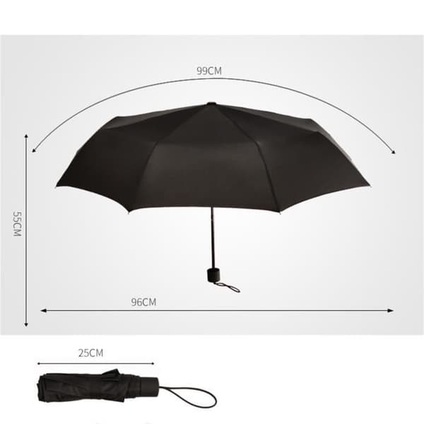 TD® Fulton Black Folding Paraply 133 cm UV-ljus Polyester Canvas Paraply Bagagetillbehör mot regn eller nykter UV