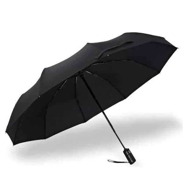 TD® Fulton Black Folding Paraply 133 cm UV-ljus Polyester Canvas Paraply Bagagetillbehör mot regn eller nykter UV