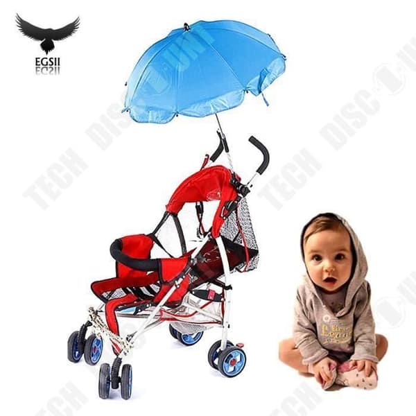TD® Solparasoll för Barnvagn Anti-UV vindtät Parasoll Babytillbehör Blå