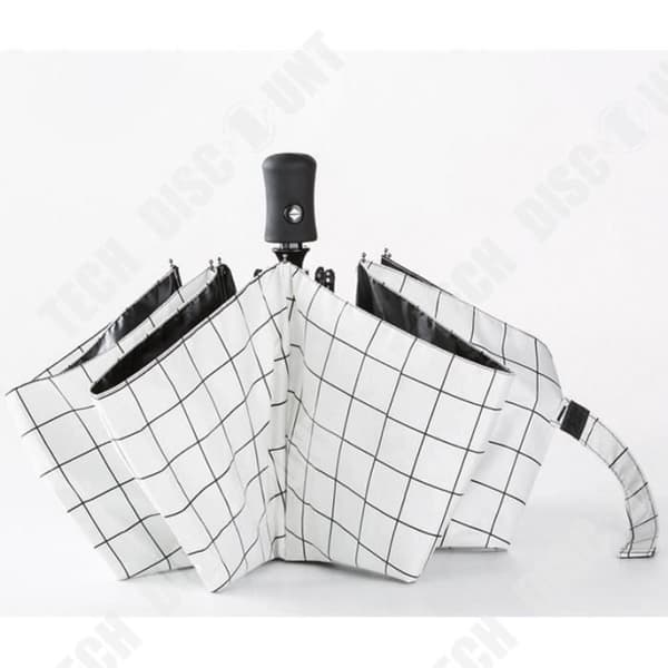 TD® hopfällbart paraply med Open Auto Close Compact Canopy Vindtät Vattentät Rayon (Vit)