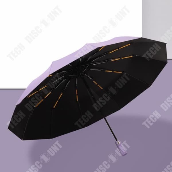 TD® Automatiskt fällbart paraply Diameter 105cm Svart gummi solskydd Effektivt mot vind Parasoll paraply