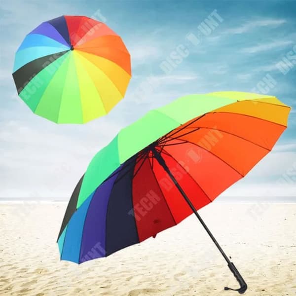 TD® Rainbow Umbrella 16 ridge paraplyram Starkt vindmotstånd Breddad paraplyyta Vattentät beläggning
