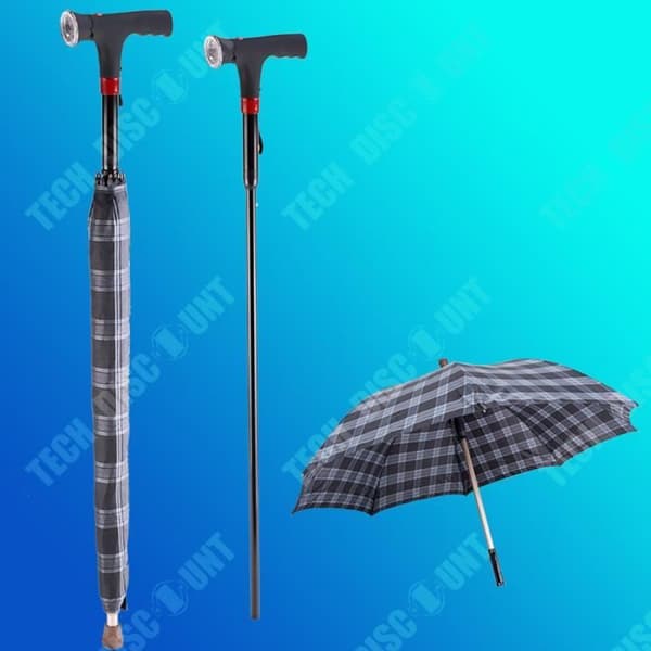 TD® Paraply Cane Batteri med lätt intelligent UV-skydd vandringsstavar för äldre