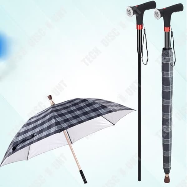 TD® Paraply Cane Batteri med lätt intelligent UV-skydd vandringsstavar för äldre