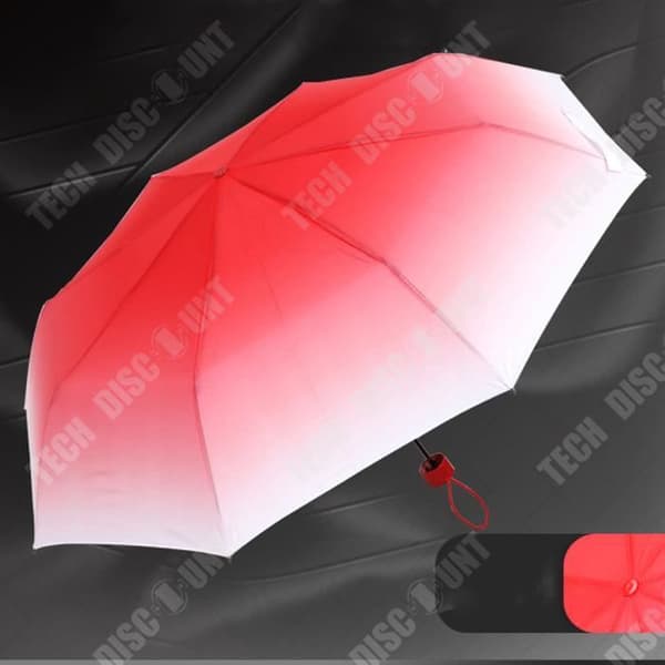 TD® Röd 21 tums 8K Dual-Use Creative Gradient Color Sunscreen Paraply Regn eller Glans Vikningspresent