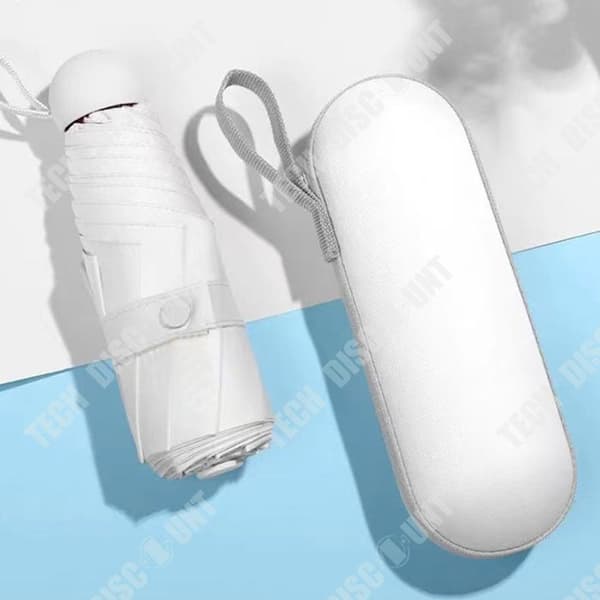 TD® Parasol paraply kompakt kapsel paraply solskyddsmedel ultralätt liten UV portabel dubbel användning regn och parasoll