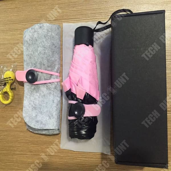 TD® Sun Shade Vinyl Solskyddsmedel Paraply Capsule Paraply Femvikt lätt minificka Parasoll Sunny Pocket Paraply