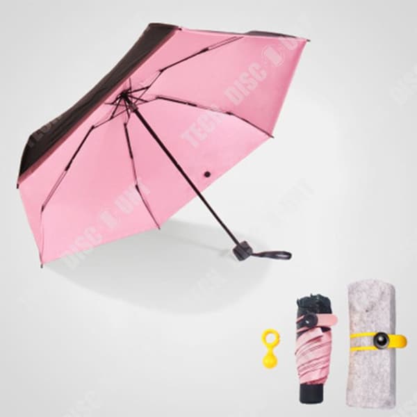 TD® Sun Shade Vinyl Solskyddsmedel Paraply Capsule Paraply Femvikt lätt minificka Parasoll Sunny Pocket Paraply
