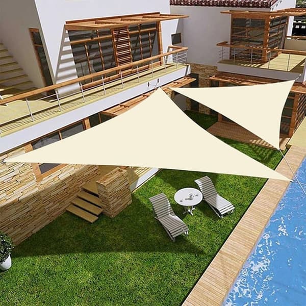 Vattentät Solsegel 3x5 m Solsegel / Segelduk-Beige/Grå UV-skydd för Utomhus