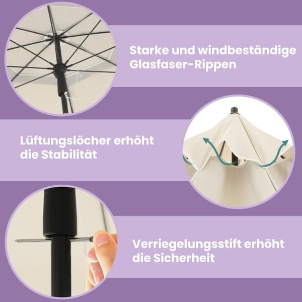 Parasol 200 cm-solbeskyttelse med UV-beskyttelse