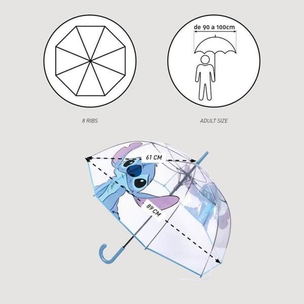 Transparent Paraply Stitch Disney