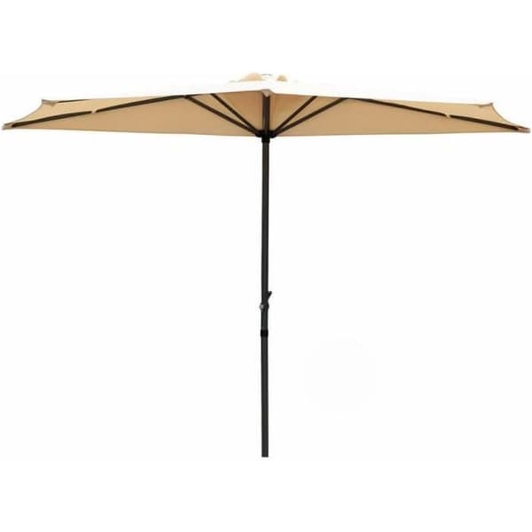 Rund aluminium parasoll för trädgård 270 x 135 x 250 cm, beige, beige, Extra-Stor - MEGA SHOP ITALIA