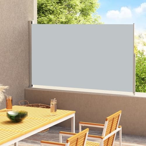 Infällbar sidomarkis 200x300 cm grå