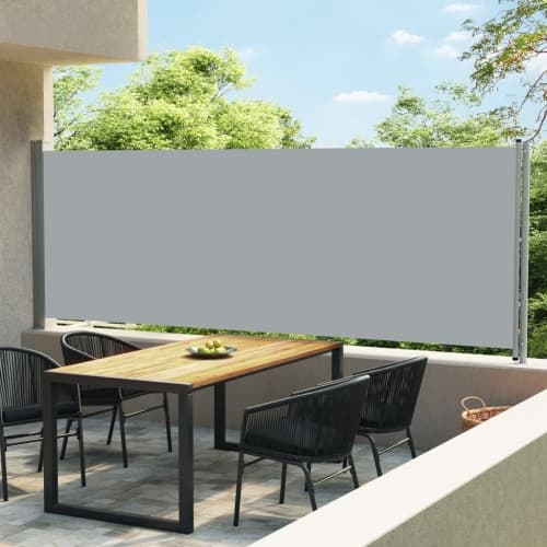 Infällbar sidomarkis 600x160 cm grå