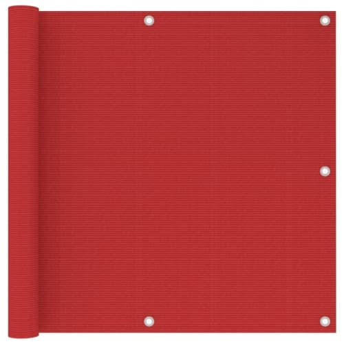 Balkongskärm röd 90x500 cm HDPE