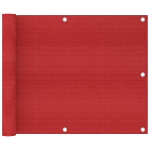 Balkongskärm röd 75x600 cm HDPE