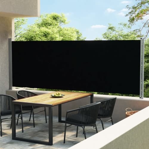 Infällbar sidomarkis 600x160 cm svart