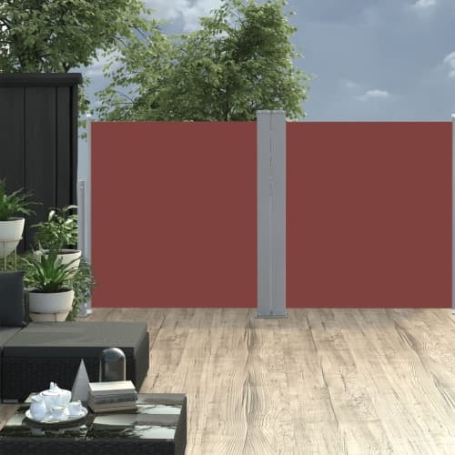 Infällbar sidomarkis brun 120x600 cm