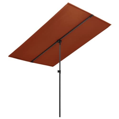 Trädgårdsparasoll med aluminiumstång 180x110 cm terrakotta