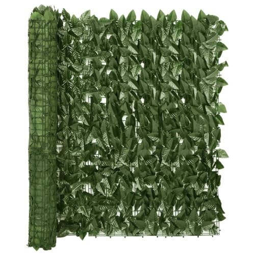 Balkongskärm mörkgröna blad 300x100 cm