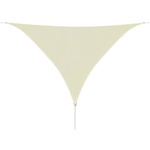 Solskärmssegel HDPE trekantigt 3,6 x 3,6 x 3,6 m gräddvitt
