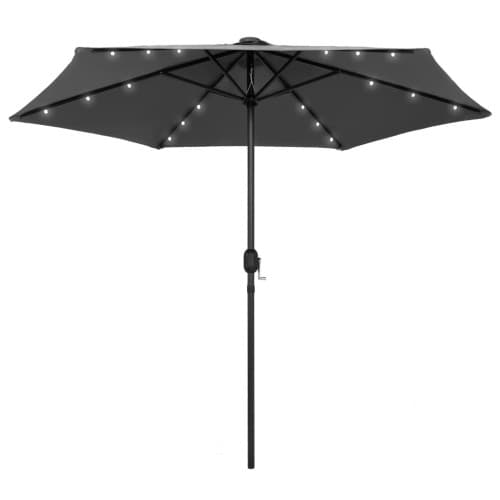 Parasoll med LEDs och aluminiumstång 270 cm antracit