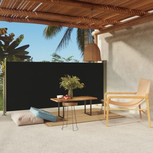 Infällbar sidomarkis 140x300 cm svart