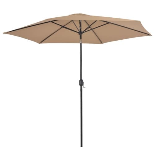 Trädgårdsparasoll med metallstång 300 cm taupe