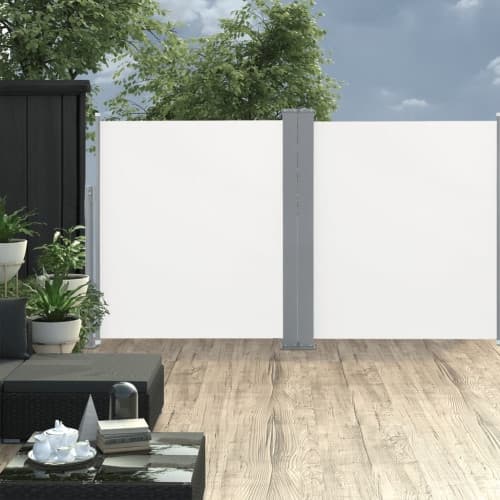 Infällbar sidomarkis dubbel 170x600 cm gräddvit
