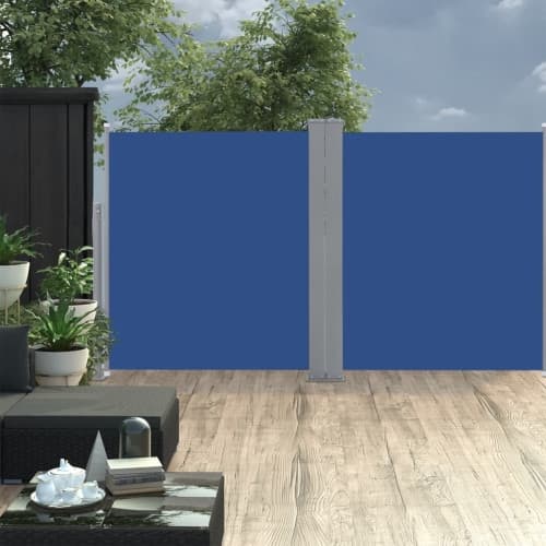 Infällbar sidomarkis blå 140x600 cm