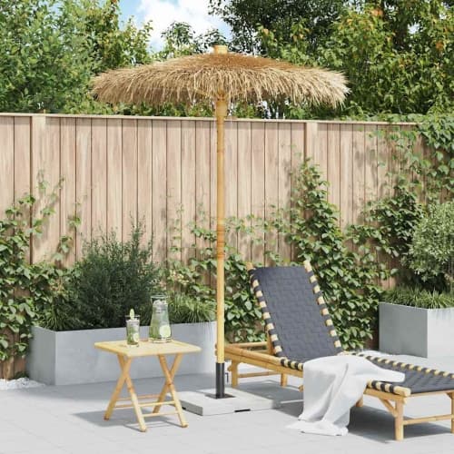 Tiki paraply med bananblad 150 cm bambu