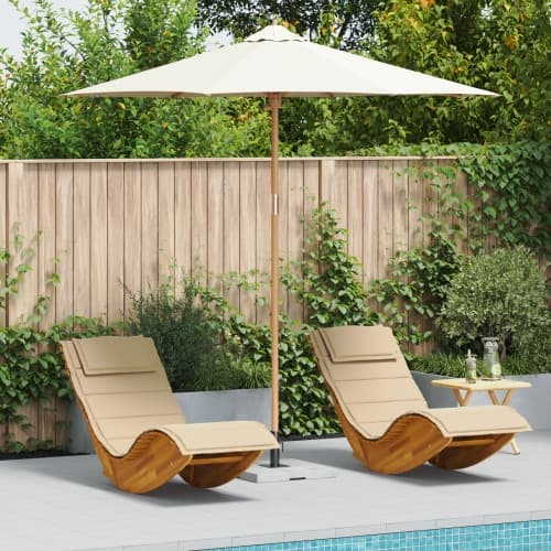 Uteplatsparaply Krämvit 270x260 cm i bambu