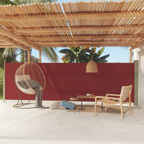 Infällbar sidomarkis 160x600 cm röd