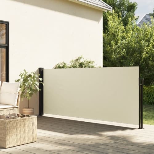 Infällbar sidomarkis gräddvit 100x500 cm