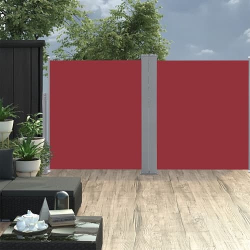 Infällbar sidomarkis röd 140x600 cm