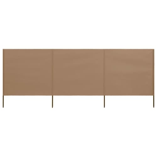 Vindskydd 3 paneler tyg 400x80 cm taupe