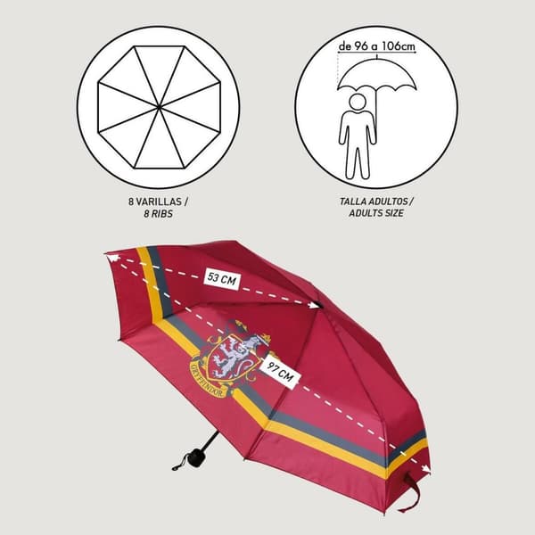 Hopfällbart paraply Harry Potter Gryffindor