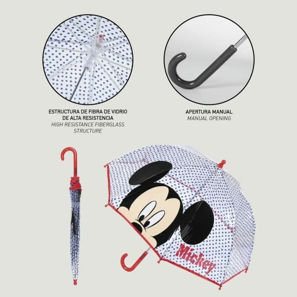 Sateenvarjot Mickey Mouse Punainen 100 % POE