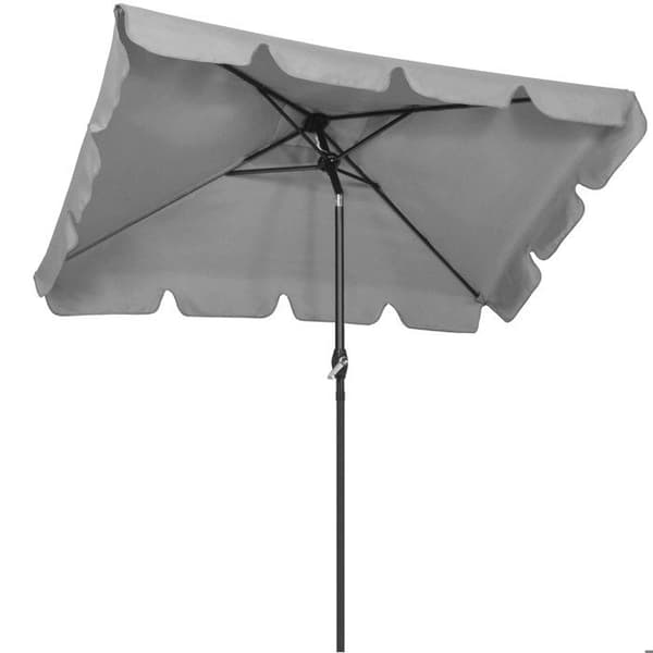 Springos® Rektangulär trädgårdsparasol med lutningsfunktion och vev 240 cm